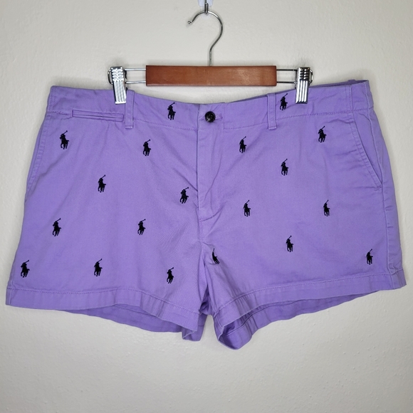 Ralph Lauren Sport Logo Purple Shorts, Size 12 - Picture 2 of 7